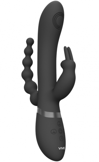 Silikonový vibrátor Black Trinity (22 cm) +